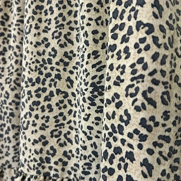 Andthewhy Long Sleeve Leopard Print Ruffle Tiered Loose Fit Top Size 1X - Picture 5 of 12